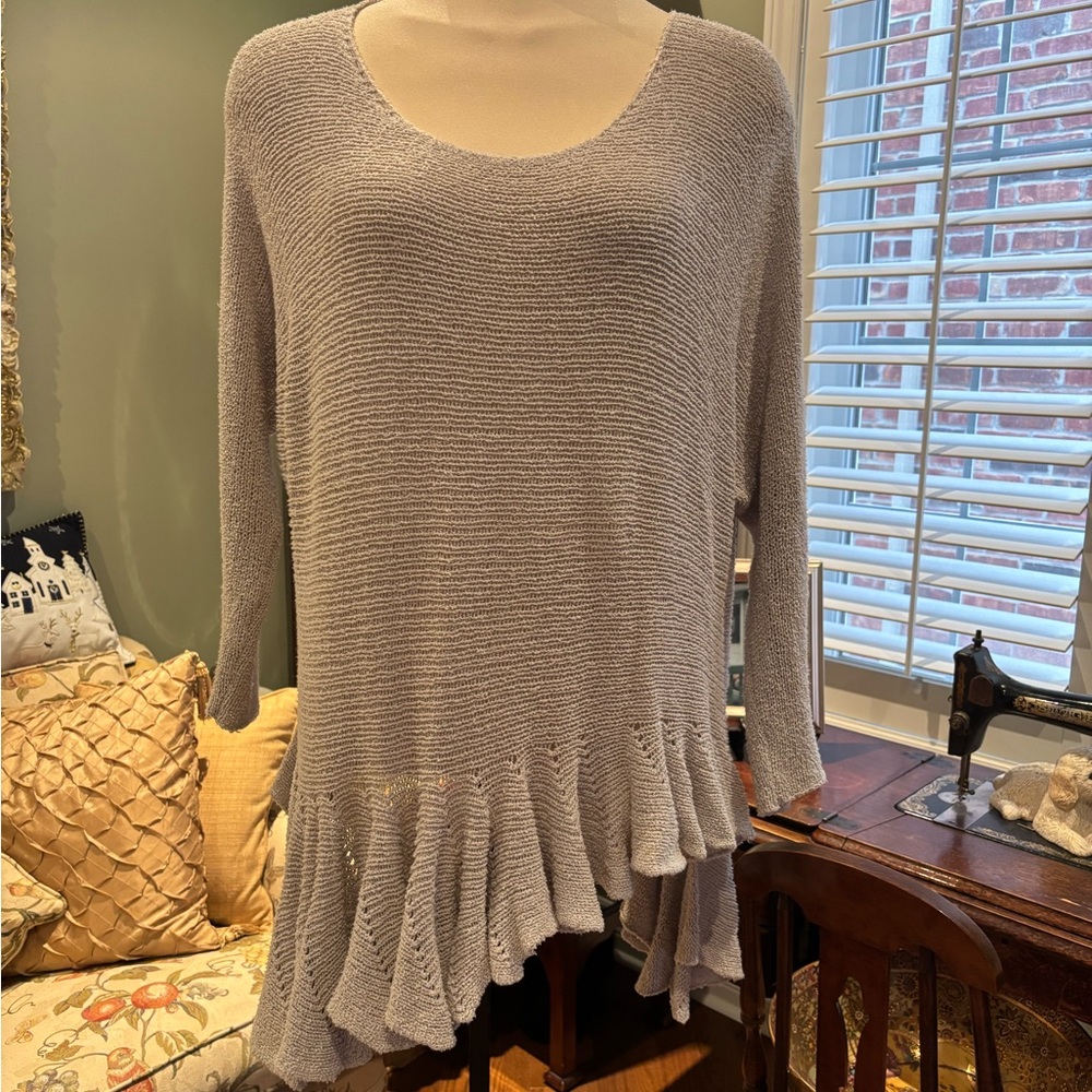 GRIZAS Ladies Taupe Wool Knitted Sweater Plus Size XXL